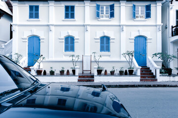 Exteriors of an ancient french colonial architecture.