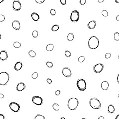 Seamless pattern with sketch circles shape