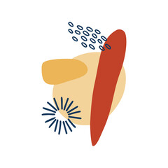 Abstract organic shapes,minimalist elements, hand drawn lines in pastel colors. Modern abstract design for social media stories, posters, branding. Vector illustration isolated on white background.