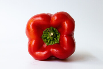 Close up Red Bell Pepper on white background