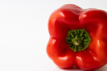 Close up Red Bell Pepper on white background
