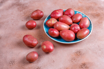Fresh organic raw red potatoes.