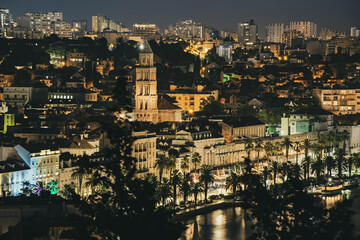 Split at night, Croatia