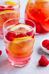 Raspberry lemon iced cold drink.