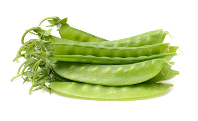Snow peas isolated on white background