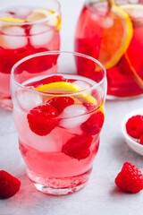 Raspberry lemon iced cold drink.