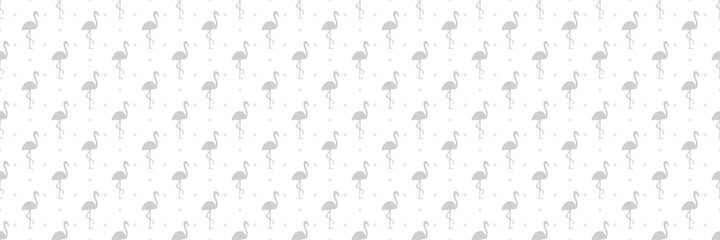 Seamless texture with flamingos and dots. Abstract polka pattern. Dotted background