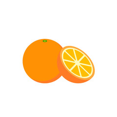 Orange,Organic fruit. Cartoon style. on a white background Vector illustration
