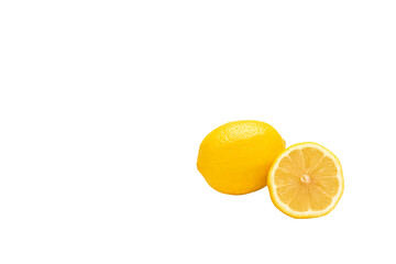Lemon fruit health , Lemon on a white background, lemon is a fruit high in vitamins.