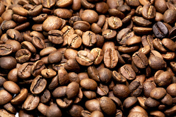 Close up of coffee beans for background

