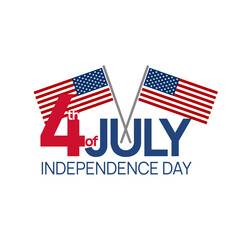 Independence Day, 4th of July Fourth of July holiday banner with symbols of USA Flag of the United States and red blue and white star.