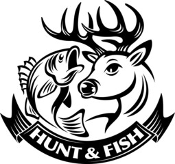 hunting and fishing vector background