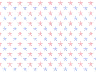 背景素材　水彩風パターン　星　青　赤
