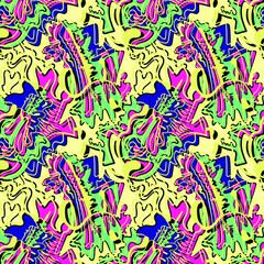 Obraz premium Abstract psychedelic unique artwork with hand drawn chaotic pattern