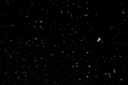 Field of stars around Mizar and Alcor in the Big Dipper constellation