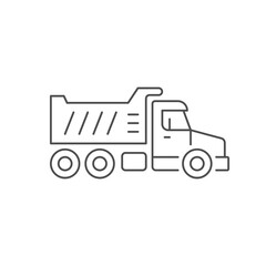 Dump truck line outline icon