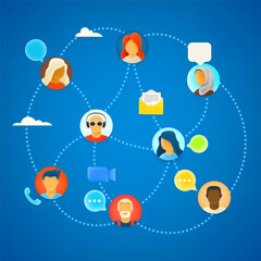 World social network vector concept