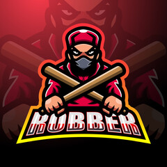 Robber mascot esport logo design
