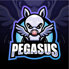 Pegasus mascot esport logo design	
