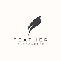 Feather Logo Template. Vector Illustation