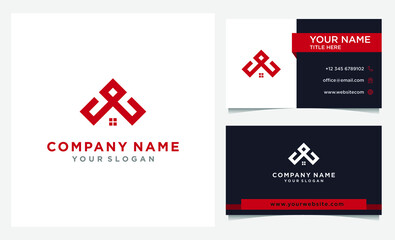 Initial A roof logo designs and business card design