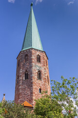 Fototapeta na wymiar Tower of the historic St. Petri church in Braunschweig, Germany