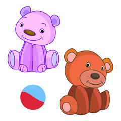 Bear, In the world of animals, nature. Vector image of animals in color.