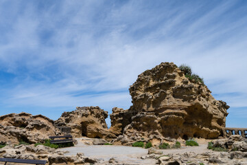 Fototapeta na wymiar Landscape of rocks in Biarritz. France.