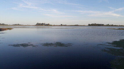 sunset over the river