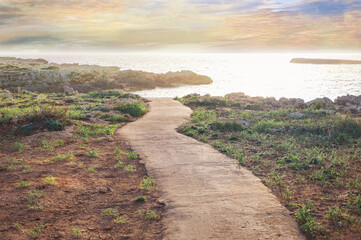 village on the Mediterranean coast with white houses