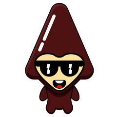 Vector illustration of a cool brown mascot cartoon character