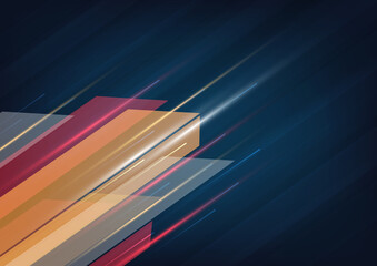 Abstract technology geometric overlapping hi speed line movement design background with copy space for text.