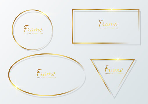 Set of cirle, ellipse,  rectangle, triangle, luxury frame on white background.