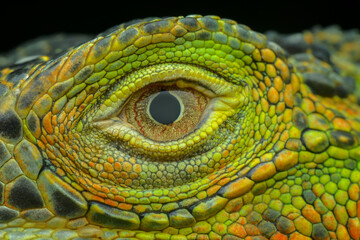 Fototapeta premium green iguana close up