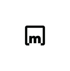 M company monogram. M logo vector. Black and white M logo.
