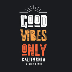 California Beach typography print for t-shirt design