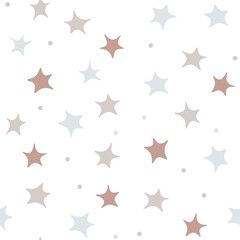 Cute childish seamless vector pattern with stars.
Pattern for children's textiles and clothing. Pattern for newborns