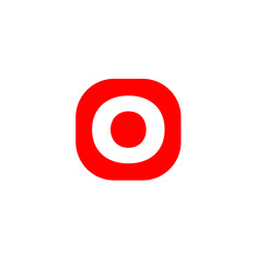 O letter in rounded square shape. O letter icon. O company logo. 