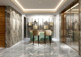 3d render of living room