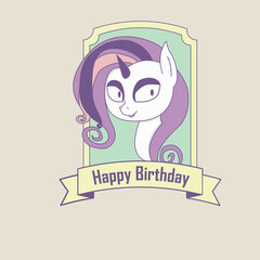 Sticker Happy Birthday with unicorn