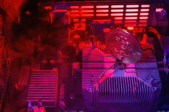 Coin on chip computer, Idea about concept crytro currentcy.