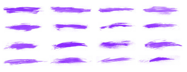 Abstract set of smear brushes isolated on white background