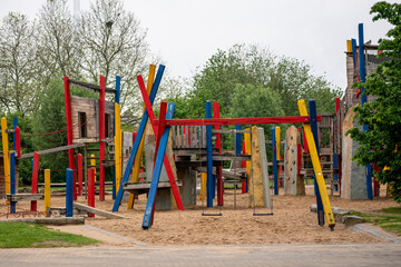 Colorful kids playground in the park