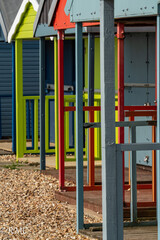 Fototapeta na wymiar coloured beach huts
