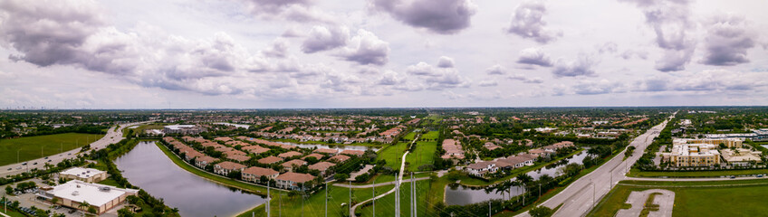 Fototapeta na wymiar Aerial panorama Cooper City Florida