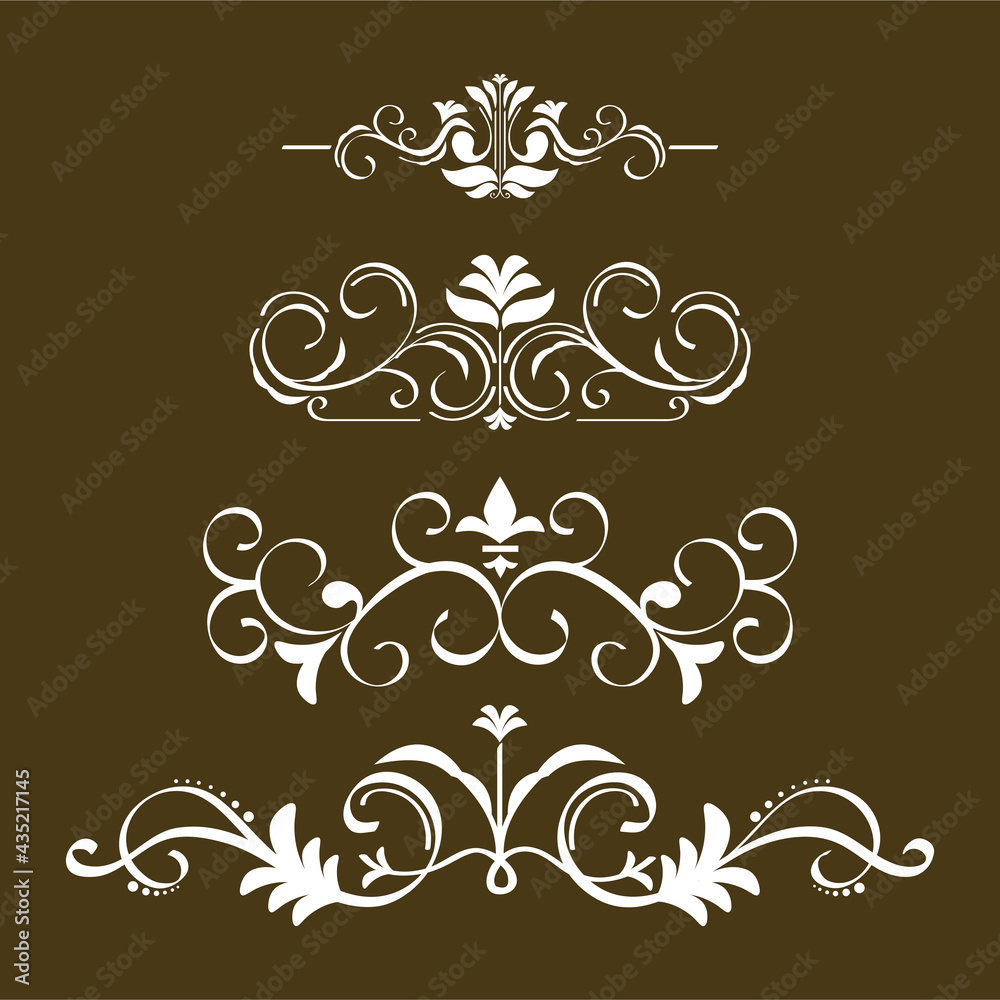 Canvas Prints white ornaments icon set