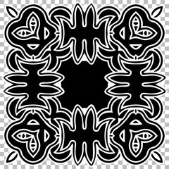 Ethnic fashionable creative pattern with exclusive national flavor. Geometric isolated black white element for ornament. Template for creativity, coloring, tattoo.