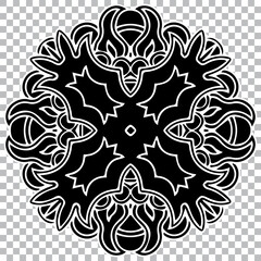 Ethnic modern pattern with exclusive national flavor. Geometric isolated black white element for ornament. Template for creativity, coloring, tattoo. 