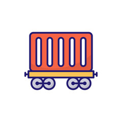 Cargo Train vector icon style illustration. EPS 10 File