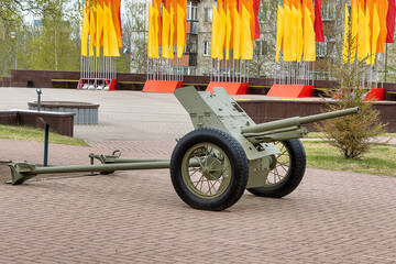 Soviet cannon 45 mm from WWII period.  